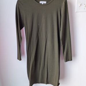 Olive Long Sleeve Midi Dress
